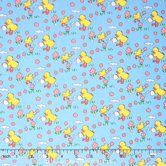 Toy Chest - Baby Chicks Blue Yardage