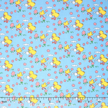Toy Chest - Baby Chicks Blue Yardage