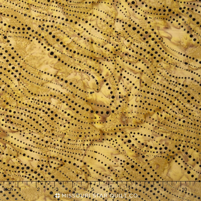 Tonga Batiks - Chai Dotty Bias Wave Brass Yardage