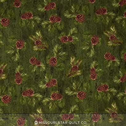 Majestic Outdoors - Majestic Pinecones Green Yardage