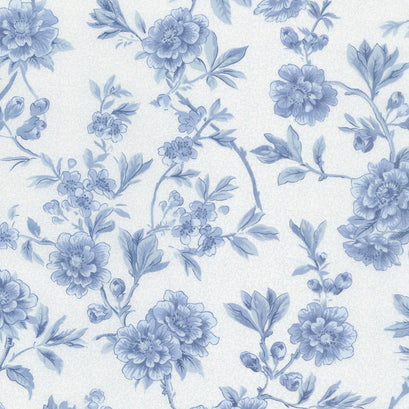 Regency Ballycastle Chintz 18th Century - Maghera Off White English Blue 108" Wide Backing