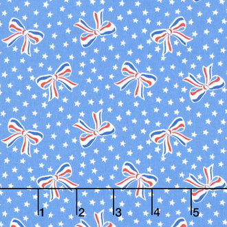 Storybook Americana - USA Bows Blue Yardage