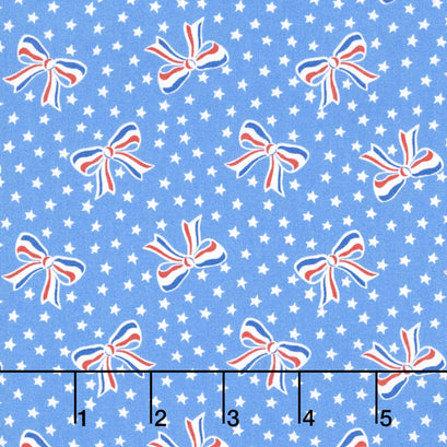 Storybook Americana - USA Bows Blue Yardage