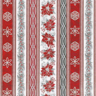 Holiday Flourish 11 - Silver Stripes Silver Metallic Yardage