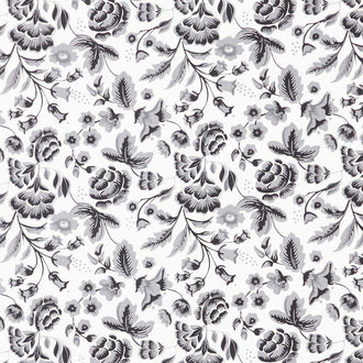 Midnight Meadow - Floral Cream Yardage