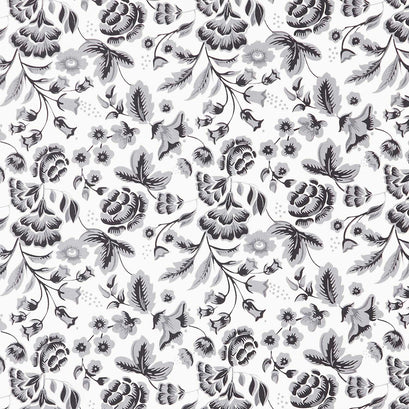 Midnight Meadow - Floral Cream Yardage