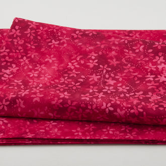 Java Batiks - Fairy Flowers Red/Pink 2 Yard Cut