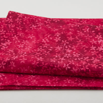Java Batiks - Fairy Flowers Red/Pink 2 Yard Cut