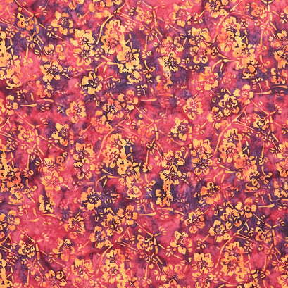 Plum Fizz Batiks- Bamboo Floral Fizz Yardage