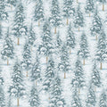 Winter White 3 - Winter Trees Winter Metallic Yardage