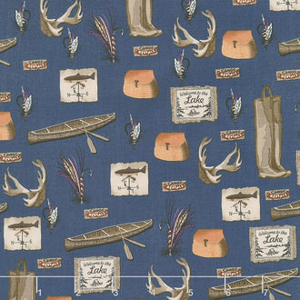 Fishing Lodge - Fishing Gear Blue Yardage