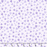 Playtime Flannel - Hearts Purple Yardage Primary Image