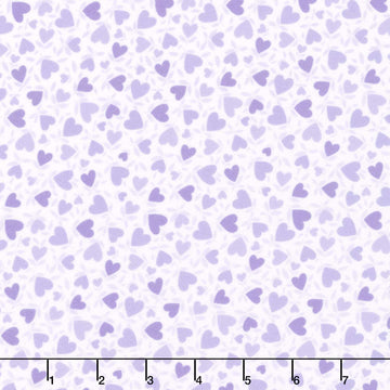 Playtime Flannel - Hearts Purple Yardage Primary Image