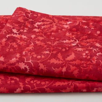 Winter Wonders Batiks - Holly Cherry 2 Yard Cut
