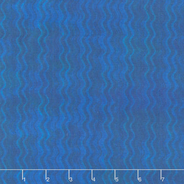 Calypso III - Waves Blue Yardage Primary Image