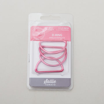 Sallie Tomato Tula Pink 1-1/2" D Ring - Set of Four Pink