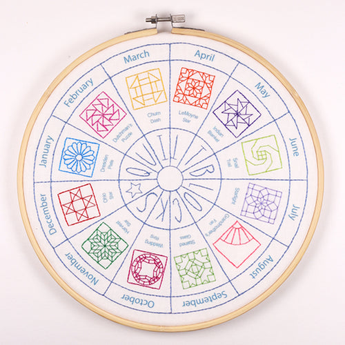 Quilt Blocks Calendar Embroidery Kit Primary Image