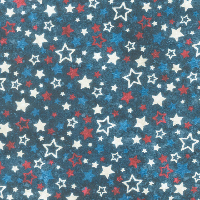 Stars and Stripes - Multi Stars Navy Multi Yardage Primary Image