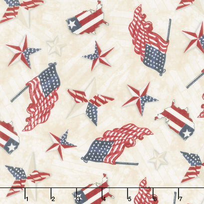 American Valor - Patriotic Toss Tan Yardage