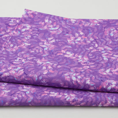 Florence - Tonal Leaves Lavender 2 Yard Cut