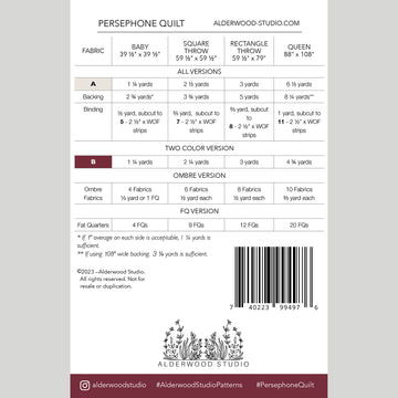 Digital Download - Persephone Quilt Pattern