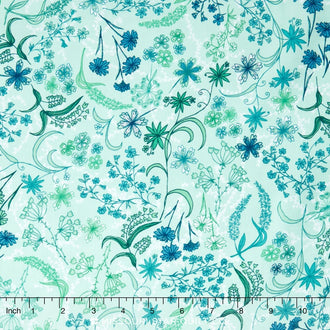 In the Bloom - Botanical Cornflower Yardage