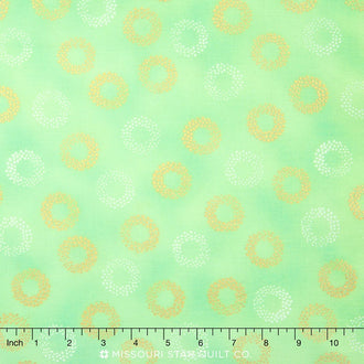 Sparkle - Spots Mint Metallic Yardage