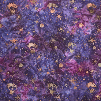 Artisan Batiks - Orbital Sunrise Space Midnight Purple Yardage