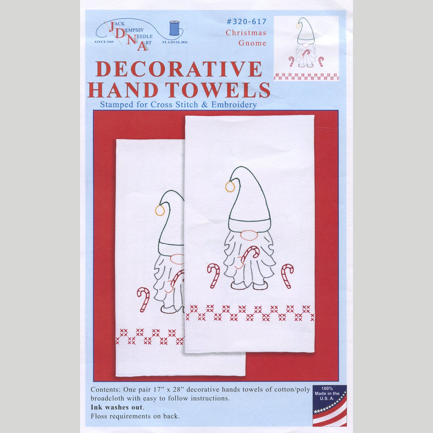 Christmas Gnome Embroidery Hand Towel Set Alternative View #4