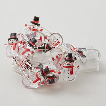 Light String with Snowman Ornaments