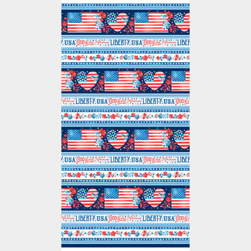 Faith, Family, Freedom - Americana Stripe Multi Yardage Alternative View #1