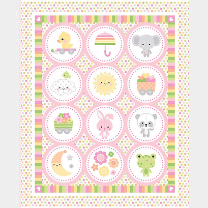 Bundle of Joy - Baby Animals Pink Multi Panel