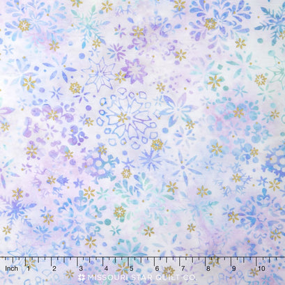 Artisan Batiks - Snowflakes Mixed Snowflakes Jewel Metallic Yardage