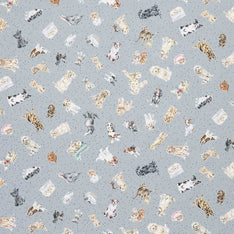 Whiskers & Paws - Dogs Tossed Medium Blue Yardage Primary Image