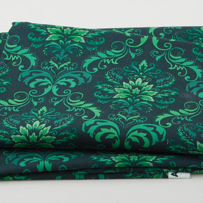 Holly Berry Park - Damask Mini Green 2 Yard Cut