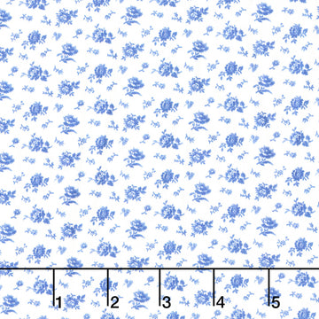 Jasper Blue - Calico Ivory Yardage