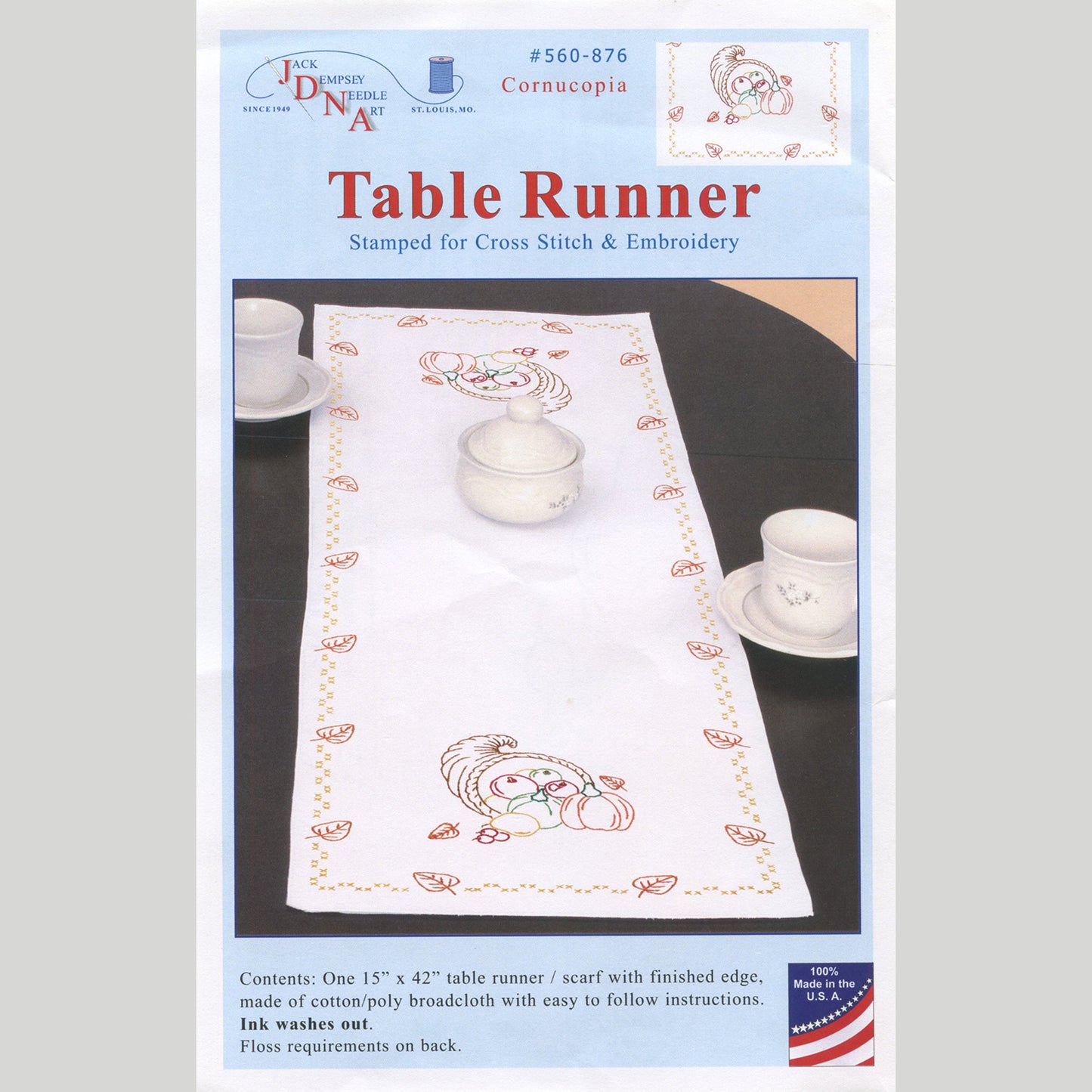 Cornucopia Embroidery Table Runner Kit Alternative View #4