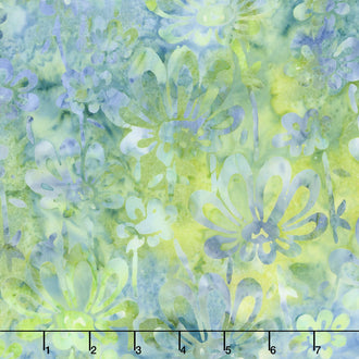 Tonga Batiks - Angelfish Spring Flowers Kelp Yardage