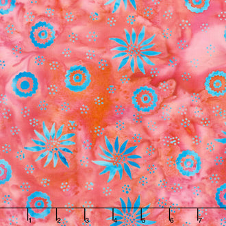 Just Dandy Batiks - Breezy Flowers Pink Yardage