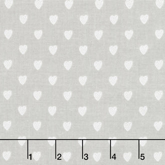 Love Story - Hearts Gray Yardage