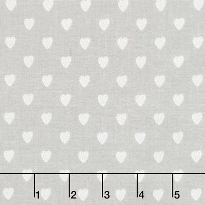Love Story - Hearts Gray Yardage