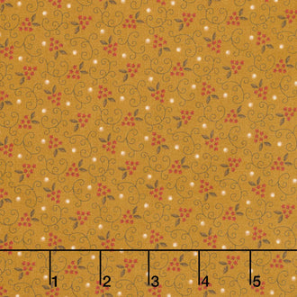 Autumn Farmhouse - Starry Vines Gold Yardage