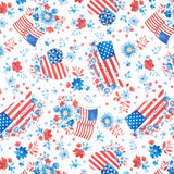 Faith, Family, Freedom - America the Beautiful White Yardage Primary Image