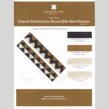 Missouri Star Kona Cotton Solid Grand Adventures Reversible Bed Runner Kit Alternative View #2