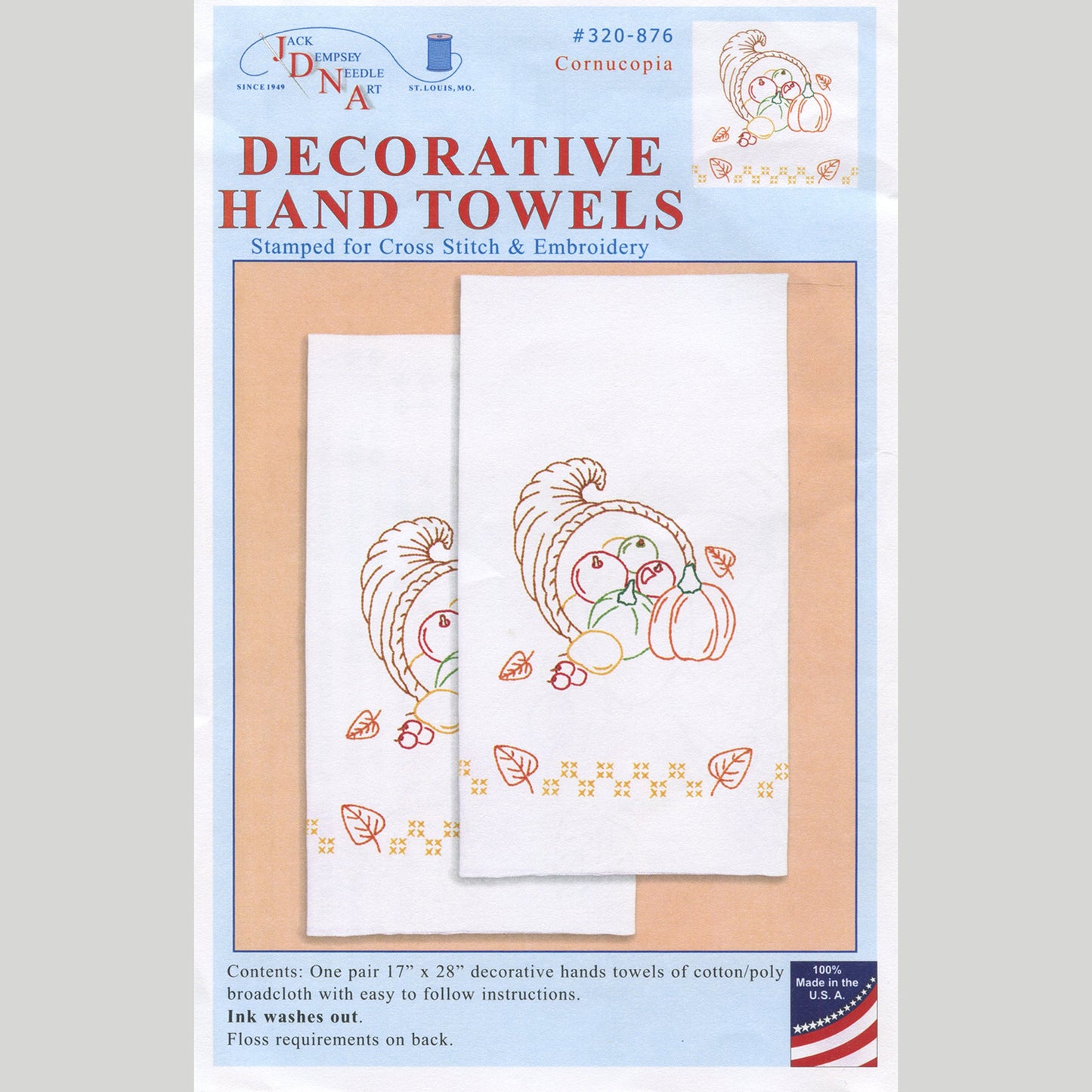 Cornucopia Embroidery Hand Towel Set Alternative View #4