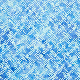 Tranquil Moments Batiks - Diagonal Lines French Blue Yardage