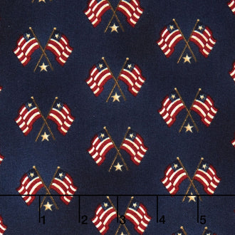 Liberty Hill - Flags Dark Blue Yardage