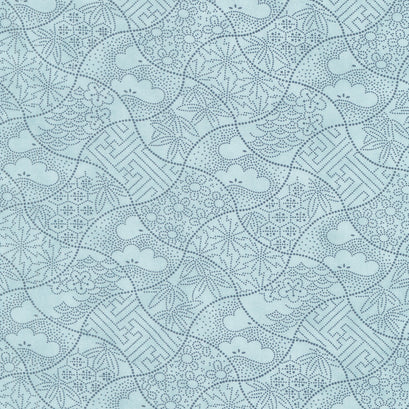 Indigo Blooming - Fuji Water Yardage