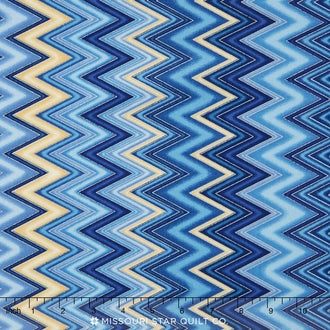 Winter's Grandeur Indigo - Indigo Metallic Yardage