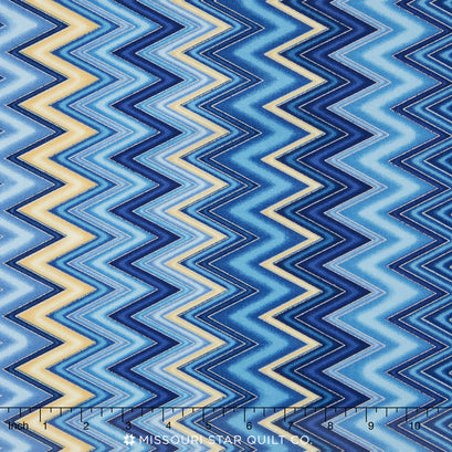 Winter's Grandeur Indigo - Indigo Metallic Yardage
